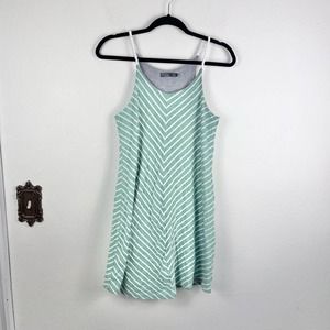 Prana Mint Green and White Striped Mini Dress